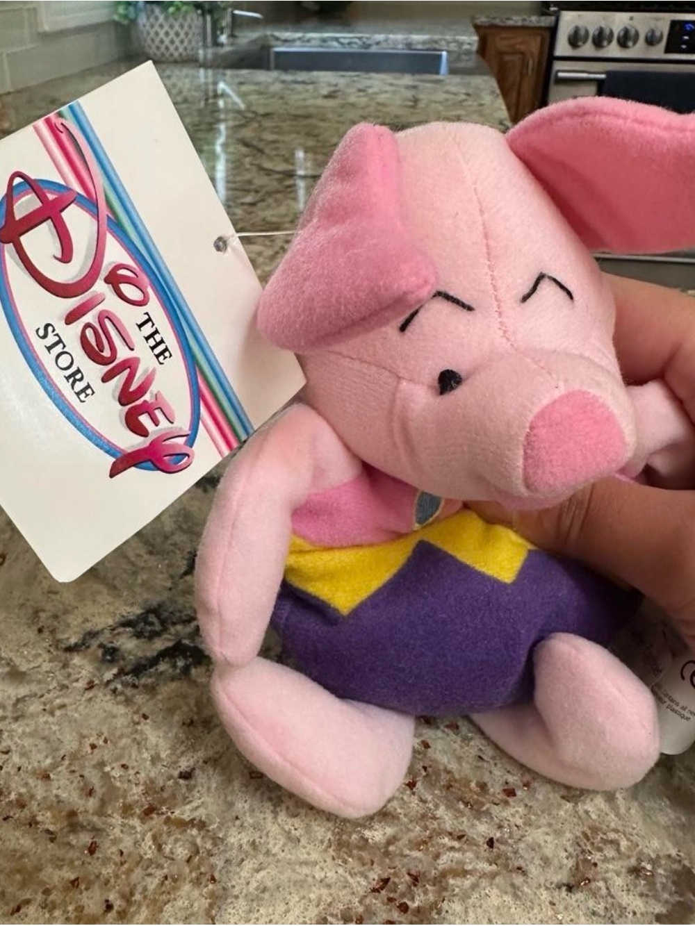 Disney Piglet Plush — Pink with Purple and Yellow Outfit